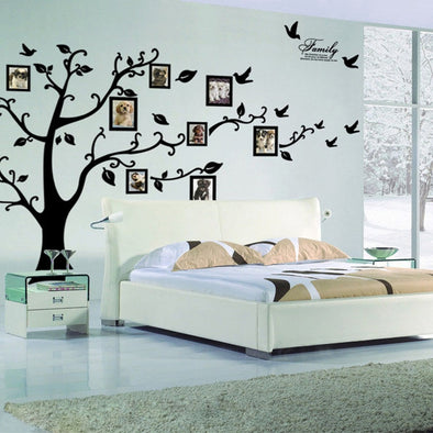 Large 250*180cm/99*71in Black 3D DIY Photo Tree PVC Wall