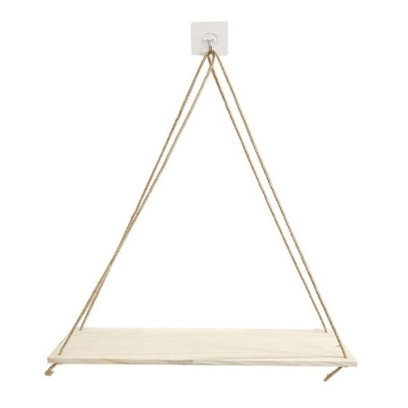 Premium Wood Swing Hanging Rope Shelves