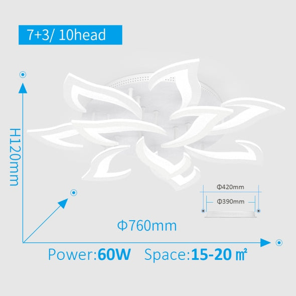 Flower led ceiling chandelier