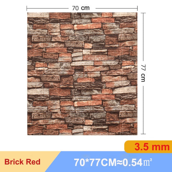 5/10pcs 3D Wall Sticker Brick Pattern