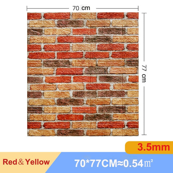 5/10pcs 3D Wall Sticker Brick Pattern