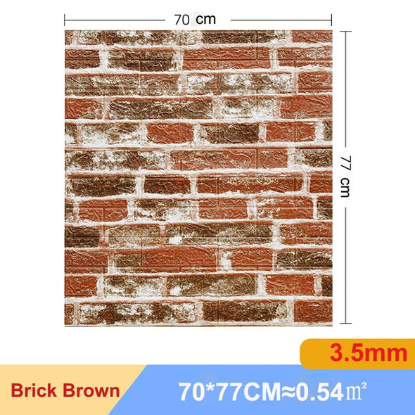 5/10pcs 3D Wall Sticker Brick Pattern