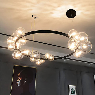 Black LED Chandelier Glass Ball